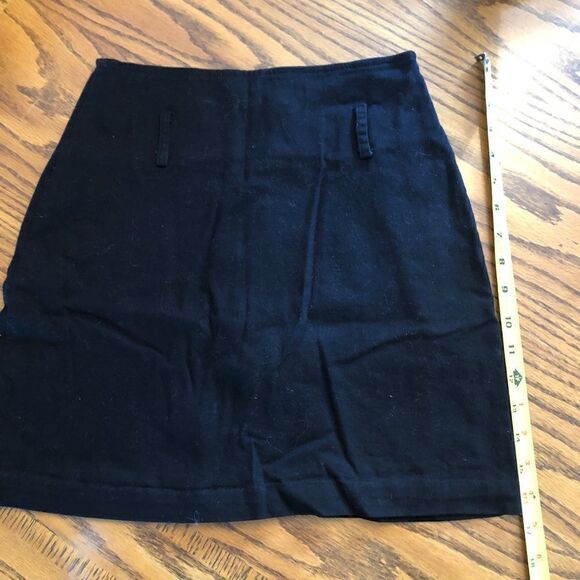 Forever 21 black denim 3 zipper mini skirt size small - Picture 2 of 9